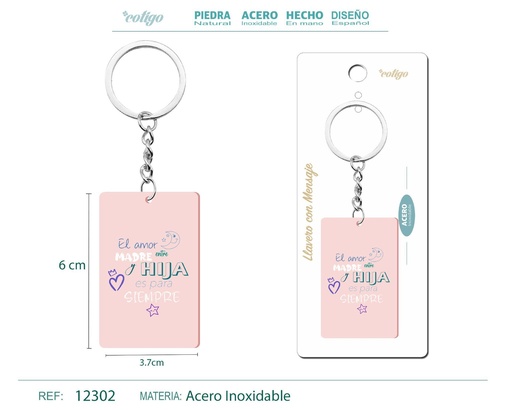 [12302] Llavero con mensaje colorido con accesorio de acero - Accesorios y llaveros