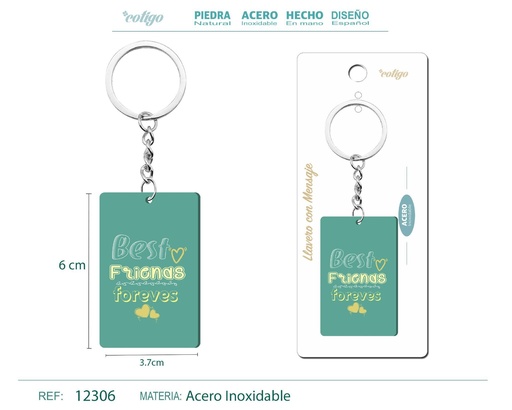 [12306] Llavero con mensaje colorido con accesorio de acero - Accesorios y llaveros