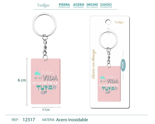 [12317] Llavero con mensaje colorido con accesorio de acero - Accesorios y llaveros