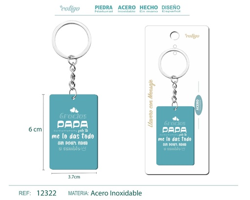 [12322] Llavero con mensaje colorido con accesorio de acero - Accesorios y llaveros