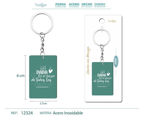 [12324] Llavero colorido con mensaje y accesorio de acero - Artículos de regalo