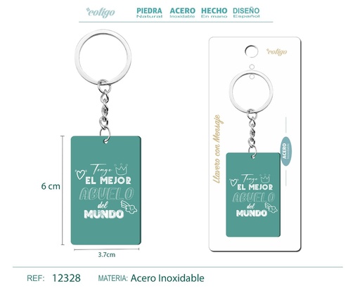 [12328] Llavero con mensaje colorido con accesorio de acero - Accesorios y llaveros