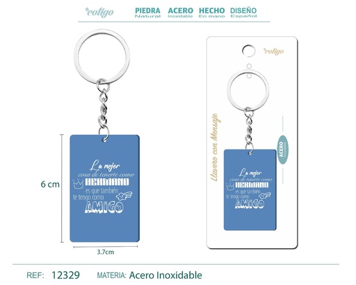 [12329] Llavero con mensaje colorido con accesorio de acero - Accesorios y llaveros