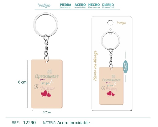 [12290] Llavero con mensaje colorido con accesorio de acero - Accesorios y llaveros