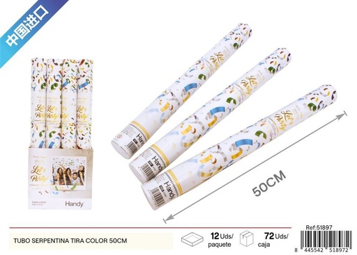 [51897] Tubo de serpentina de colores rectangulares 50 cm - Artículos de fiesta