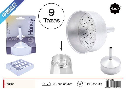 [10218] Embudos de aluminio para cafetera (9 tazas) - Cocina y accesorios