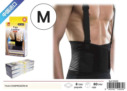 [51035] Faja de compresión de trabajo tamaño M - Soporte lumbar y equipamiento de fitness