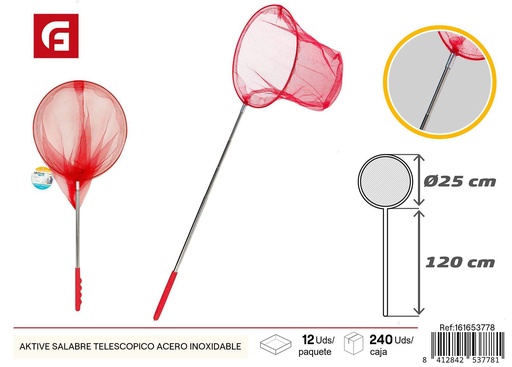 [161653778] Salabre telescópico de acero inoxidable - Accesorios de piscina