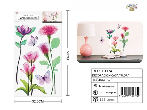 [DE1174] Decoración casa "Flor" 32X50 cm - Adhesivos decorativos para el hogar