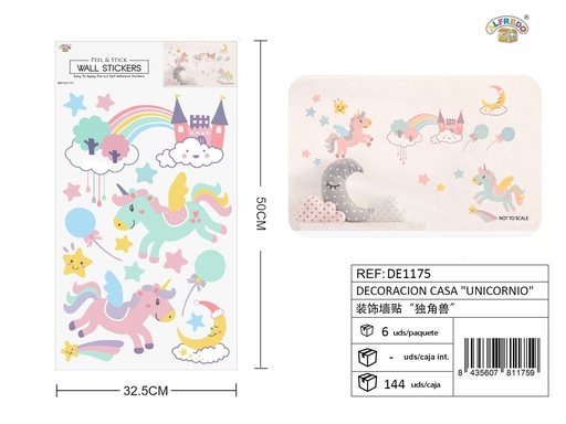 [DE1175] Decoración casa "Unicornio" 32X50 cm - Adhesivos decorativos para el hogar