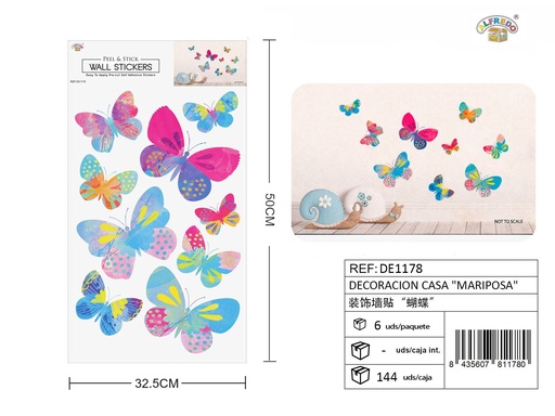 [DE1178] Decoración casa "Mariposa" 32X50 cm - Adhesivos decorativos para el hogar