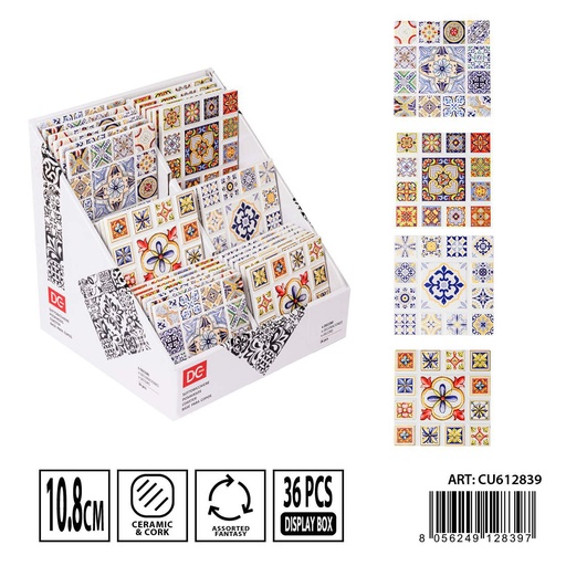 [0236723] Posavasos de cerámica 10.8x10.8 cm - Utensilios de mesa