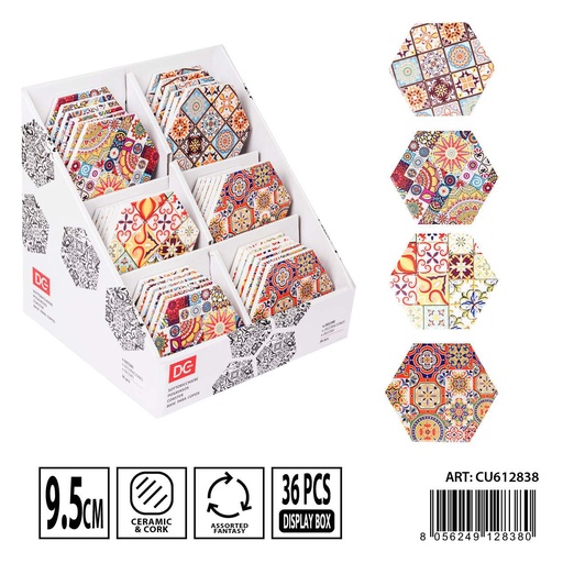 [0236722] Posavasos de cerámica 9.5x9.5 cm - Utensilios de mesa