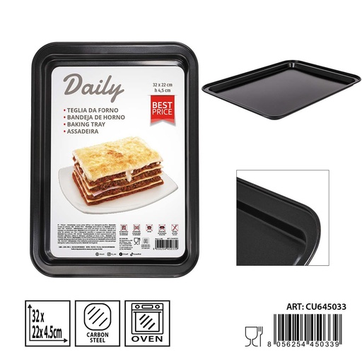 [0237815] Bandeja de horno rectangular 32x22x4.5 cm - Utensilios de cocina
