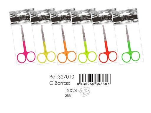 [S27010] Tijera colores flúor 12/U - Herramientas de depilación