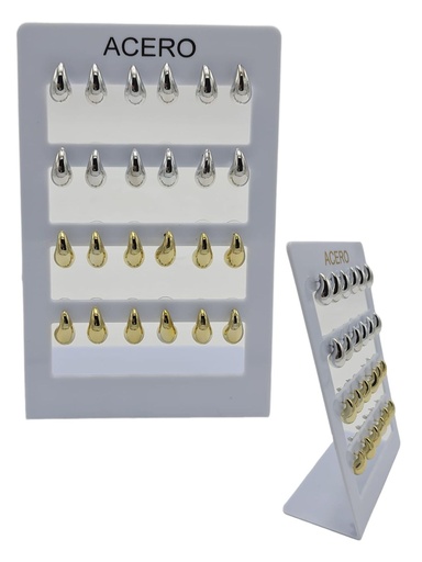[ED026] Pendientes 1.5CM aguja de acero 12/P N.S - Bisutería