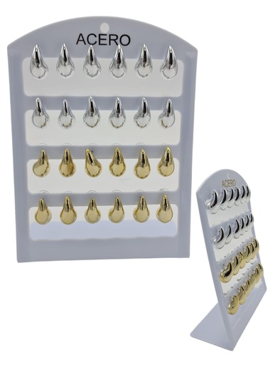 [ED027] Pendientes 1.7CM aguja de acero 12/P NS - Bisutería