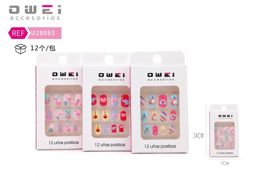 [8428947280835] Uñas postizas 12 unidades U28083 OW - Uñas decorativas infantiles