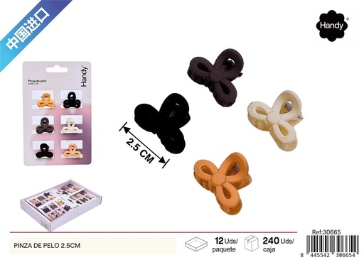 [30665] Pinza de pelo para niños 2.5 cm (pack de 6) - Accesorios de belleza para el cabello