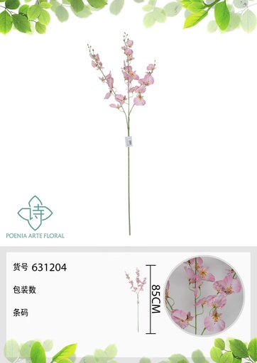 [631204ROSA] Rama decorativa de flores artificiales - Orquídea danzante 85 cm