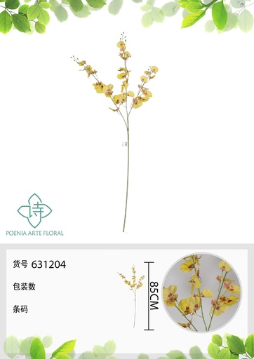 [631204AMARILLO] Dendrobium falso de un solo tallo 85 cm - Decoración floral