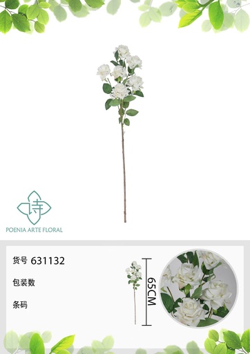 [631132BLANCO] Eucalipto falso de 6 cabezas 65 cm - Decoración floral