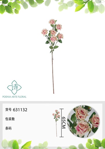 [631132MORADO] Eucalipto falso de 6 cabezas 65 cm - Decoración floral