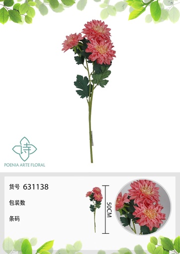 [631138ROSA] Sorrel pequeño falso de 3 ramas 50 cm - Decoración floral