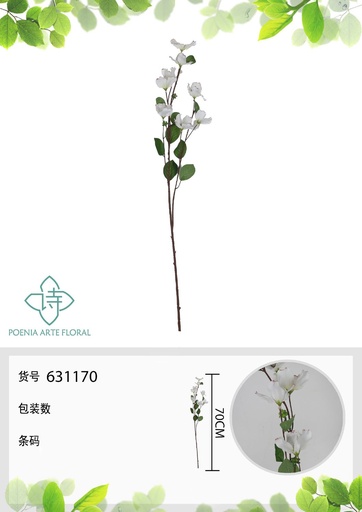 [631170BLANCO] Flora de carta falsa de cerrojo de un solo tallo blanca - Decoración floral
