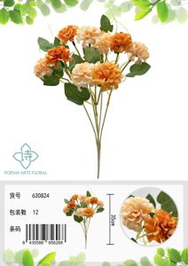 [630824橘黄] Ramo de flores artificiales - Hortensia de otoño 30cm