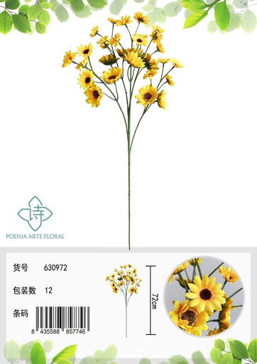 [630972] Ramo de flores artificiales - 72 cabezas de girasol 72 cm