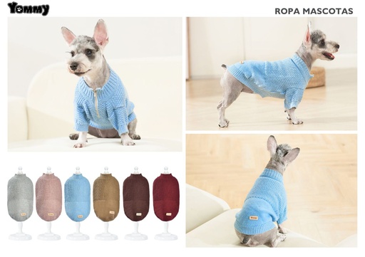 [YM6992] Ropa para mascotas - Jersey con cremallera M 30 cm