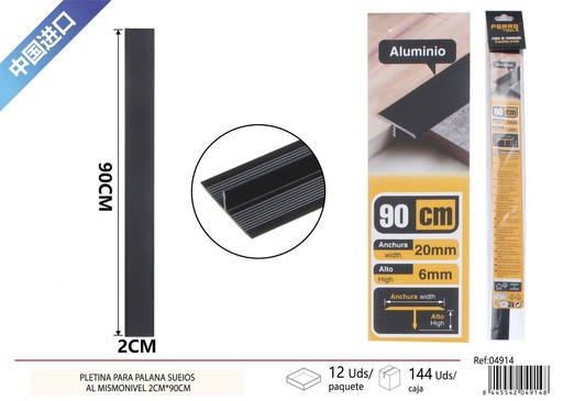 [04914] Perfil T de transición para suelo 2*90cm negro mate - Accesorios de instalación de suelos
