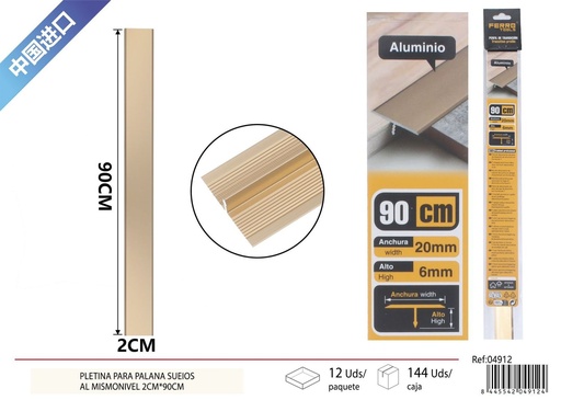 [04912] Perfil T de transición para suelo 2*90cm dorado mate - Accesorios de instalación de suelos