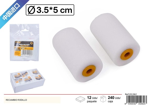 [01262] Recambio de rodillo de pintura pelo corto 5cm - Rodillos de pintura y accesorios