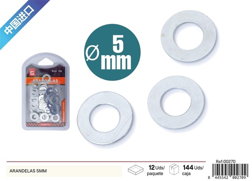 [00270] Arandelas de 5 mm (DIN126) - Ferretería y accesorios
