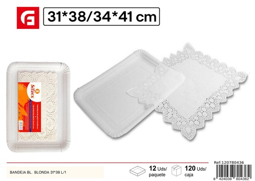 [120780436] Bandeja rectangular 31x38 cm L/1 - Utensilios desechables