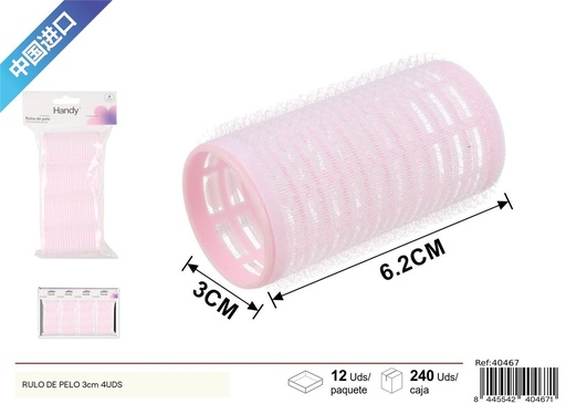 [40467] Rulo de pelo nylon transparente 3 cm 4 pcs - Productos de belleza y cuidado personal
