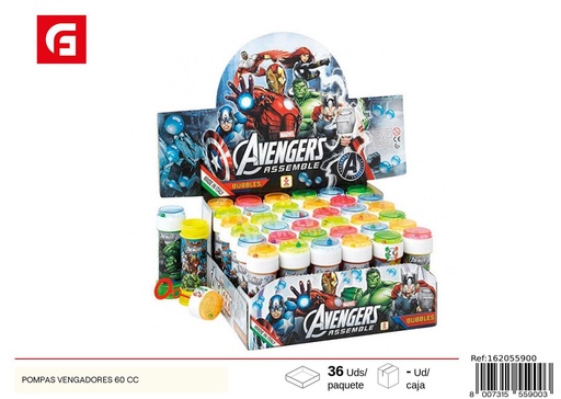 [162055900] Pompitas Vengadores 60cc - Juguetes de pompas