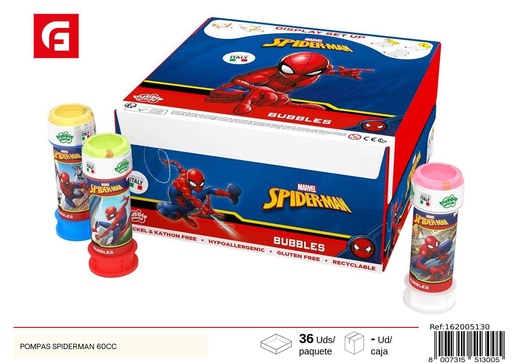 [162005130] Pompitas Spiderman 60cc - Juguetes de pompas