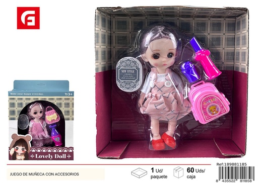 [189881185] Juego de muñeca con accesorios - Juguetes de muñecas