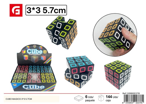 [189800378] Cubo mágico 3x3 de 5.7 cm- Juguetes lúdicos y desafíos