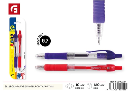 [150692324] Pack de 2 bolígrafos de gel 0.7mm - Material escolar