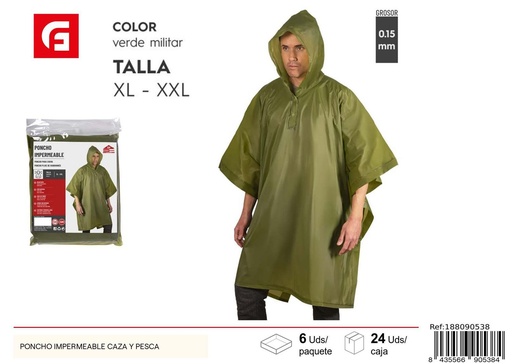 [188090538] Poncho impermeable para caza y pesca - Ropa y artículos para la lluvia