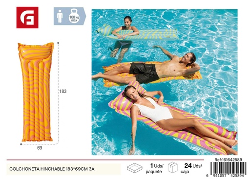 [161642589] Colchoneta hinchable 183x69 cm +3 años - Accesorios flotantes para verano