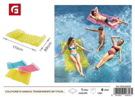 [161642858] Colchoneta hamaca transparente 89x173 cm +3 años - Accesorios flotantes