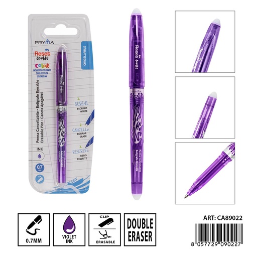 [0236330] Bolígrafo borrable doble 0.7 mm - Papelería de escritura