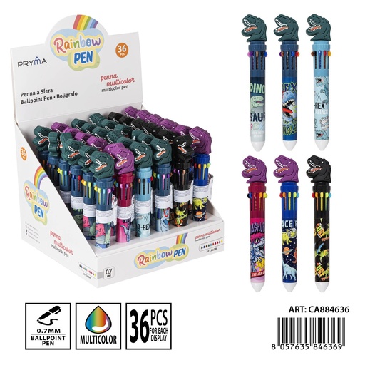 [0235504] Bolígrafo de 10 colores 0.7 mm - Instrumento de escritura multicolor