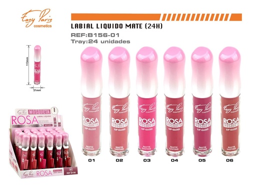 [B156-01] Lip gloss 24 horas 24 unidades - Cosmética y maquillaje