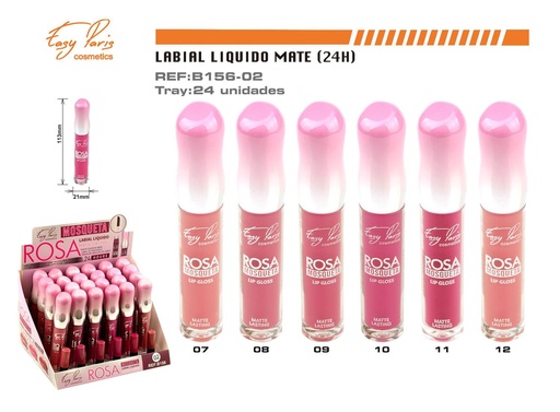 [B156-02] Lip gloss 24 horas 24 unidades - Cosmética y maquillaje